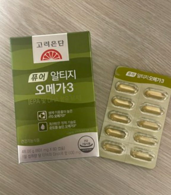 고려은단 식물성 퓨어 알티지 오메가3 800mg, 60정, 6개