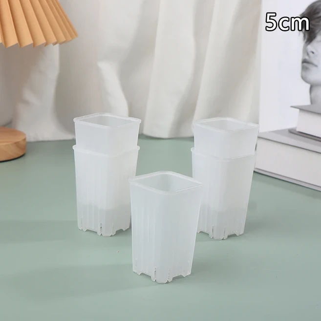 작은 사각형 화분 두꺼운 꽃 다육 식물 성장 미니 선인장 정원 5 cm 신제품 개, 1개, 색상: 2. 1 White