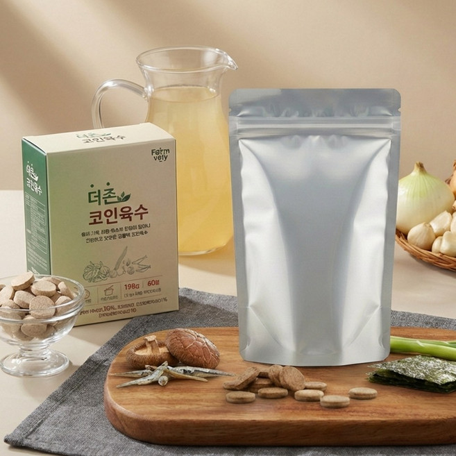 팜블리 나도 요리왕 더존 코인육수 깊은맛 3.3g 305정 대용량 소비기한 넉넉 쟁여두기, 1개, 1kg