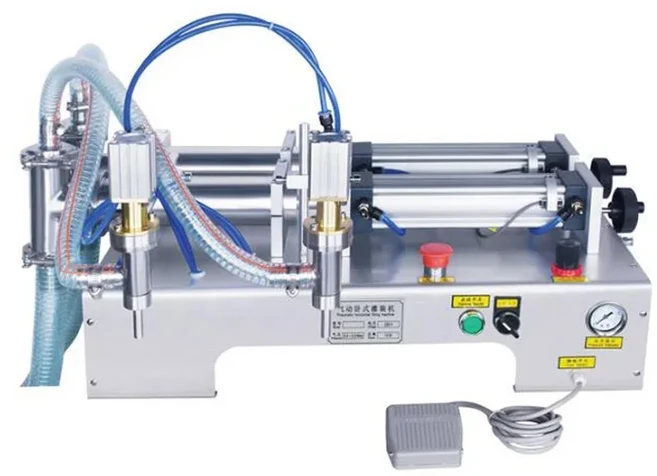 우유 올리브 오일 음료 백포도주 순수한 물 간장 식초를 위한 PBOBP 압축 공기를 넣은 두 배 머리 액체 충, 01 GZJ-YT2, 01 50-500ml, 02 220V용