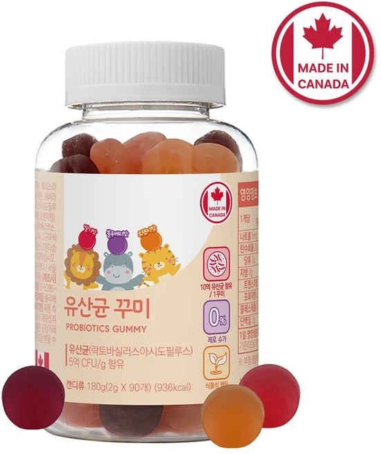 네이처그랜드 어린이 키즈 프로바이오틱스 유산균 꾸미 90구미 1병 45일분 캐나다직수입 장건강, 1개, 180g - 쿠팡