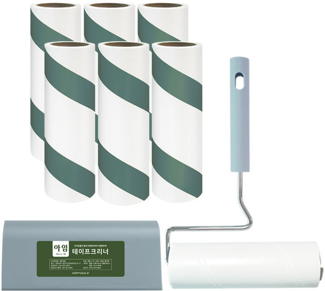 아임 사선테이프크리너 리필90회x9롤/사선컷팅 돌돌이 청소테이프, 1세트, (ITBS1)테이프크리너 핸들+리필7