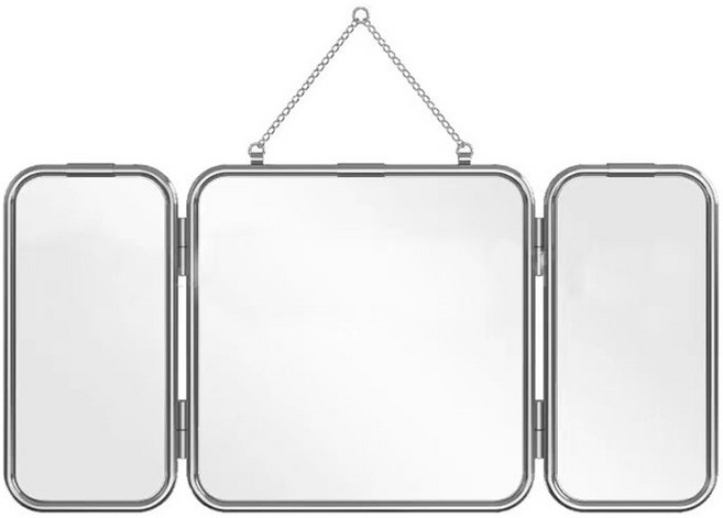 미니멀리즘 삼중 거울 빈티지 삼면경 스테인레스 스틸 욕실 홈스테이 레트로