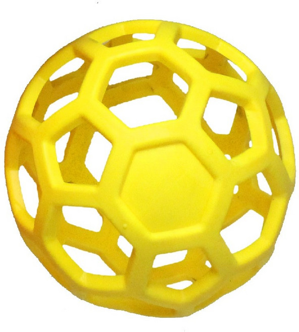 [냥멍스] 멀티 컬러 펙토리 TPR 강아지 장난감 공 (물림 저항 / 탄력 고무 / 반려견 스트레스 해소용), 1개, 노랑