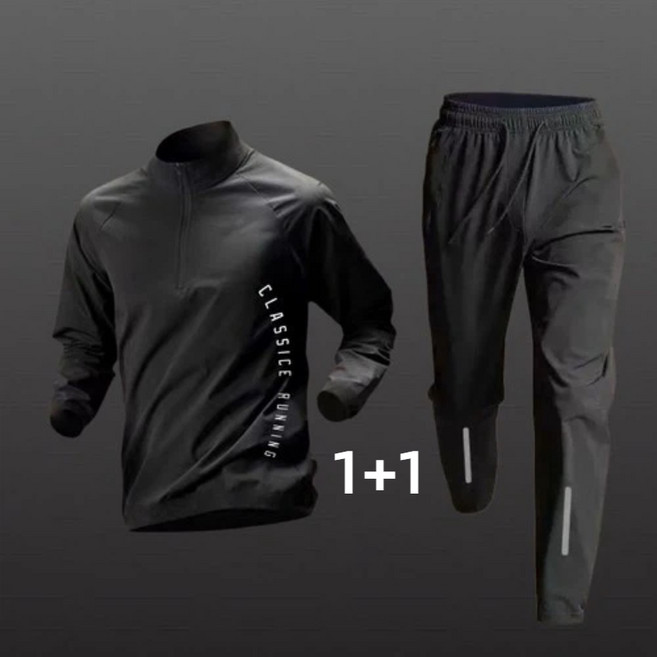 투니스 남성 반집업 스포츠 런닝 긴팔 트레이닝복 상하의 세트