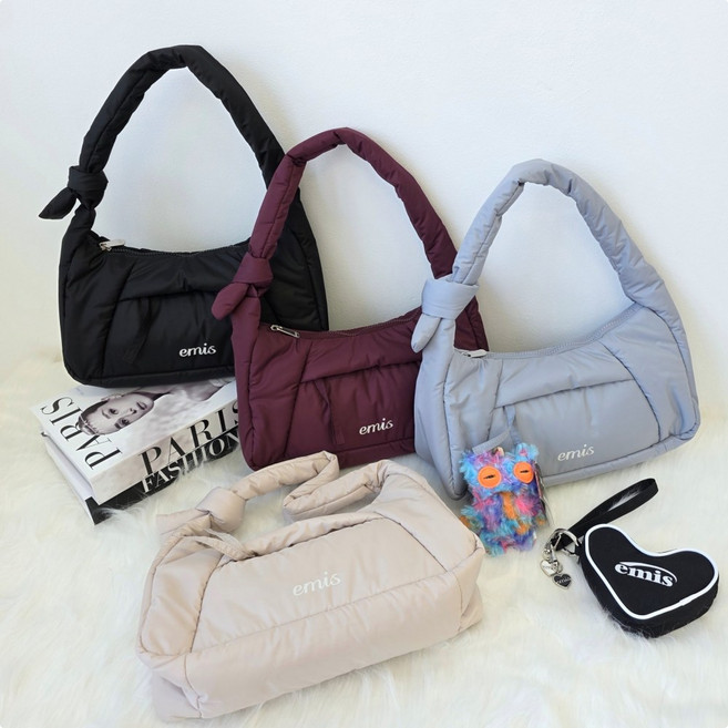 [국내정품] 이미스 패딩 지퍼 포켓 스퀘어 숄더백 EMIS 가방