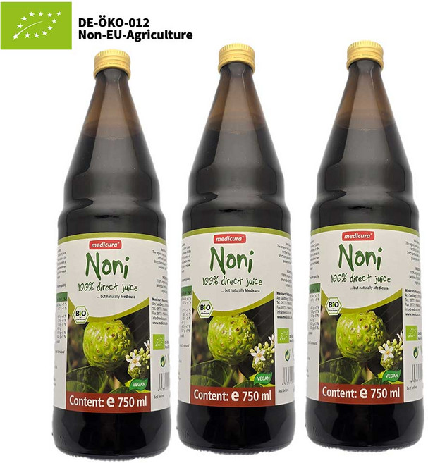 NFC 유기농 노니 100% 원액 주스, 750ml, 3개