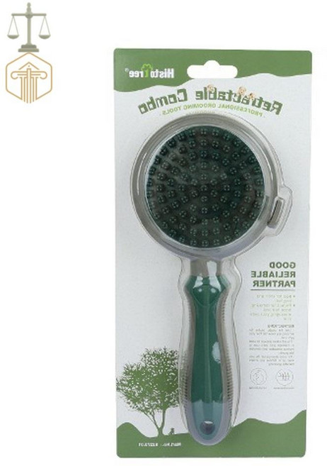 MT5 원터치 브러쉬 마사지빗 그린 강아지목욕솔, 1개