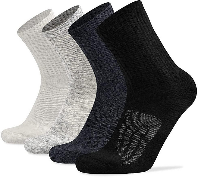 Socks Daze 메리노 울 쿠션 하이킹 양말 남성용 여성용 따뜻한 크루 워킹 & 트레킹 작업 야외용 부츠 양말 멀티컬러 4쌍