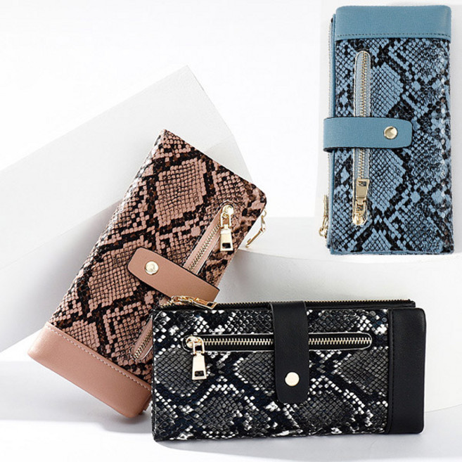 아톰 뱀피스타일 여성 장지갑 2지퍼 동전 지페슬롯wt 139