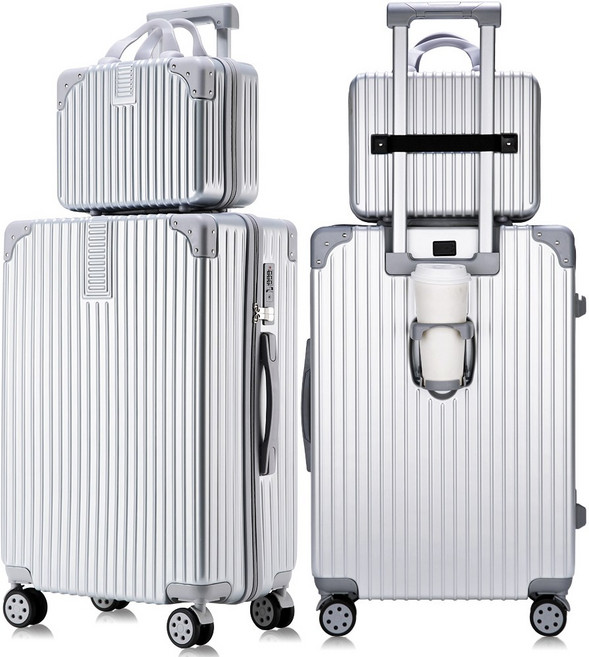 3년AS 다용도 기내용 캐리어 20인치 24인치 28인치 USB 충전포트 360도 회전바퀴 경량 여행용가방 2종 세트