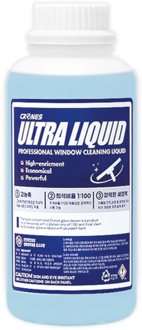 울트라 리퀴드 (고농축 유리세정제 유리 창문 청소 용품 유리닦이 클리너 크리너), 1개, 1L