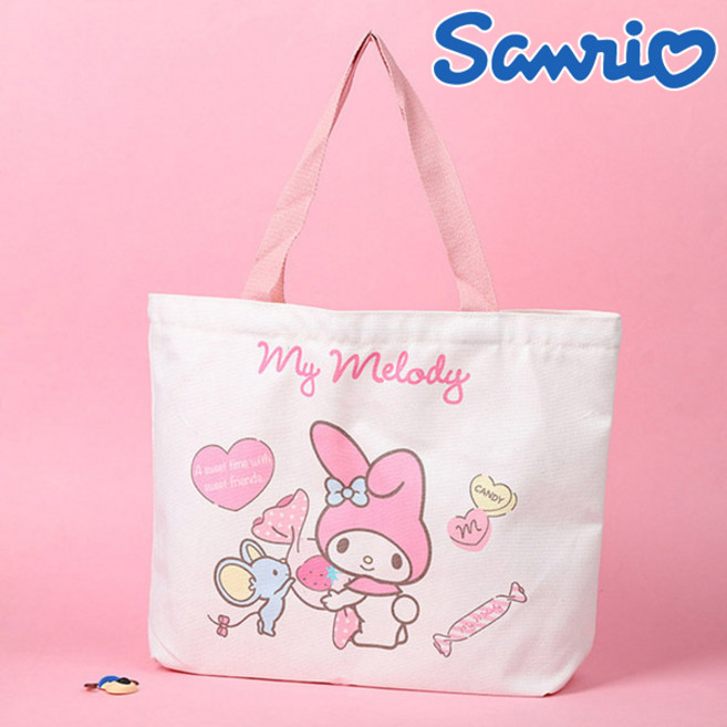 산리오 고퀄리티 마이멜로디 캐릭터 에코백 보조가방 숄더백