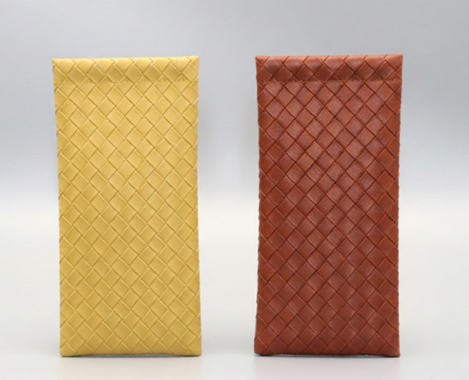 격자무늬휴대용안경케이스 (옐로우1개+브라운1개) 세트상품