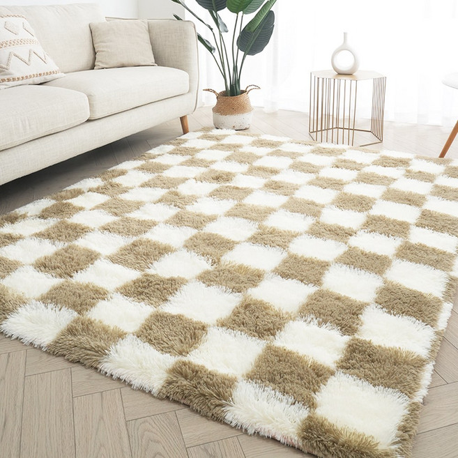 Unique Haven 인룸 소프트 러그 솜털 거실카페트 모던 방바닥 침실러그