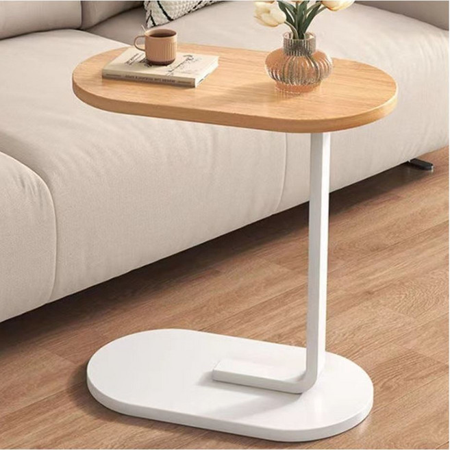 플러팅루나 거실 쇼파 사이드 테이블, 우드 화이트