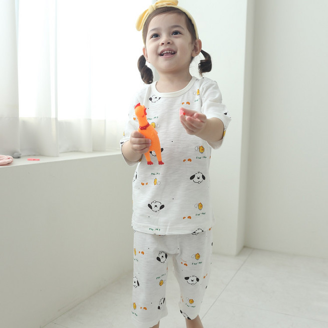 잼베이비 유아동 7부 소프트탄탄 일상복 실내복 구김이 적고 부드러우며 짜임이 좋은 상하세트