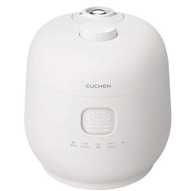 쿠첸 brain 풀스테인리스 듀얼프레셔 IH 전기압력밥솥 10인용, CRH-TWS1010BW, Pure White Color
