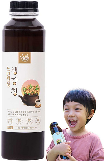 느린정성 국산 수제 생강청 생강차 생강원액 생강즙 원액 100% 임산부, 1개, 600g, 1개, 1개입