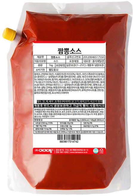 아이엠소스 짬뽕소스, 1개, 1kg