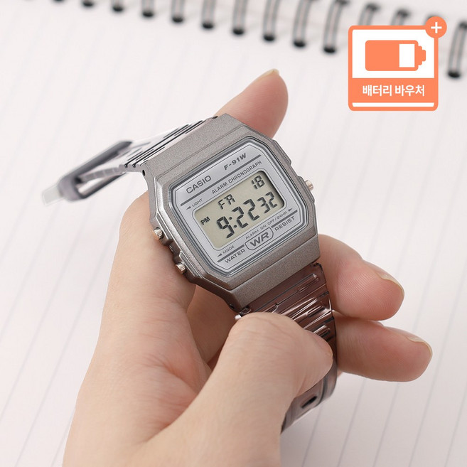 카시오 클리어 밴드 투명 사각 공용 디지털 손목시계