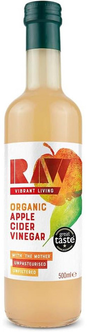 영국 로우 바이브런트 리빙 Raw Vibrant Living Apple Cider Vinegar 애플 사이다 비네거 사과식초, 3개, 500ml
