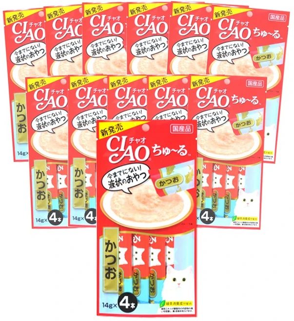 챠오츄르 고양이 짜먹는 간식, 가다랑어, 14g, 48개 - 쿠팡