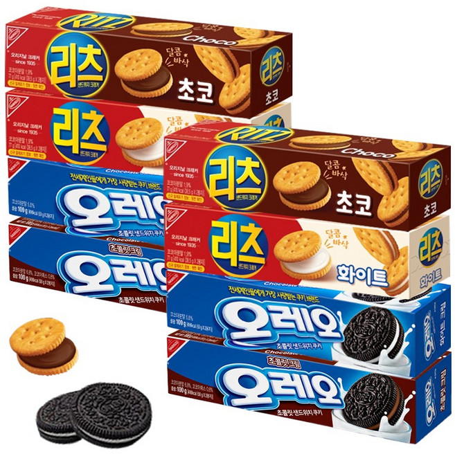 리츠 오레오 화이트/초코 4종 혼합세트, 2세트, 354g