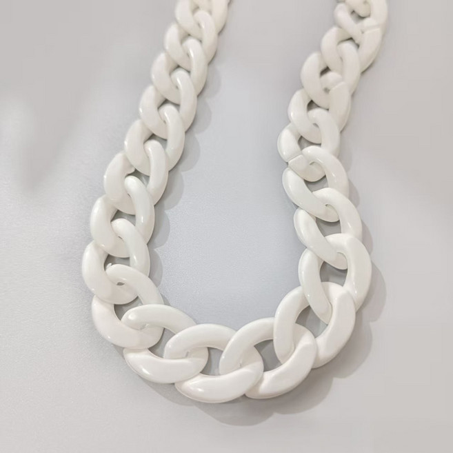 45cm 아크릴 체인 가방 끈 스트랩 장식 부자재 체인줄, 1개, 화이트