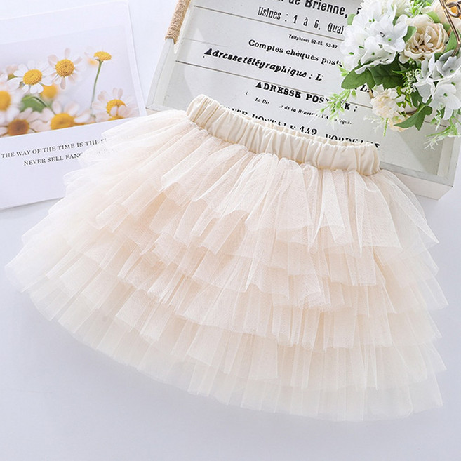 투에그 여아용 주름 캉캉 치마 튜튜 스커트