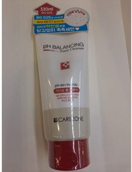 케어존 약산성 클렌징폼 대용량 330ml, 1개