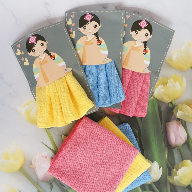 극세사 한복행주 판촉 홍보용 명절 답례품 주방 행주, 1개