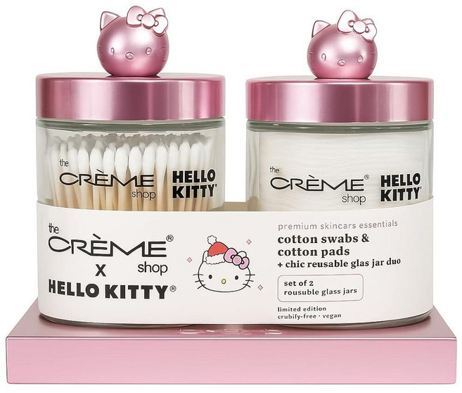 The Creme Shop 헬로 키티 면봉 및 면 패드 2개 세트, 1