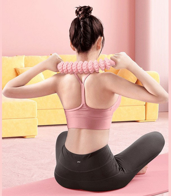 롤링롤러 안마봉 마사지스틱 2color / 허벅지 종아리 허리 어깨, 1개, 블루