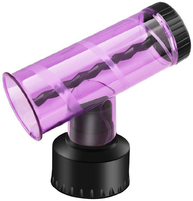 龍捲風吹風機烘罩 適用99%吹風機 大口徑戴森適用 紫色 可拆卸捲髮棒 打造自然捲動感造型, 戴森適用(大口徑款,適合7-8公分口徑), 無