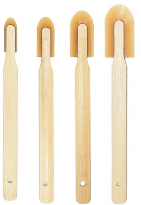 퀵마켓 실리콘 헤라(대나무 손잡이) 4종 세트, 1세트