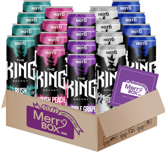 핫식스더킹 에너지드링크 세트 4호20개 (포스4+러쉬4+퍼플4+피치4+파워4)+메세지카드, 1세트, 355ml