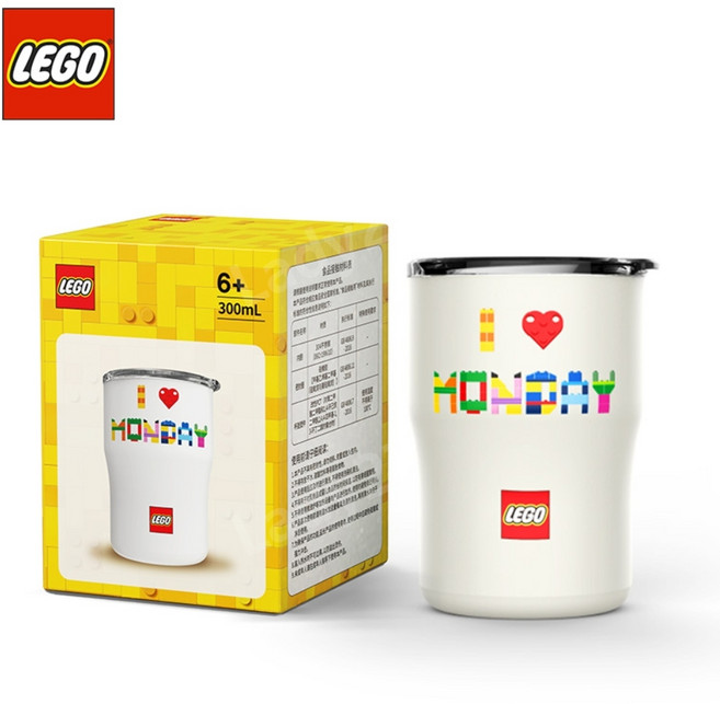 LEGO 워터 컵 보온 보냉 커피 휴대용 텀블러, 비바 먼데이 300ml, 1개