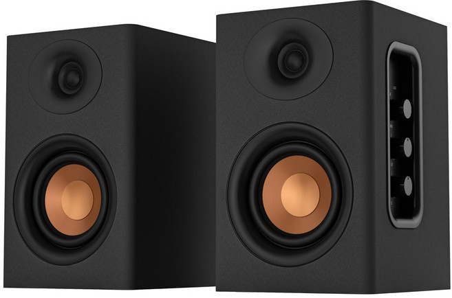 SAUNGYU 앰프내장형 PC 모니터 스피커 2채널 80W Hifi오디오 블루투스 USB DAC 옵티컬 지원, 블랙+코퍼, BK4020A