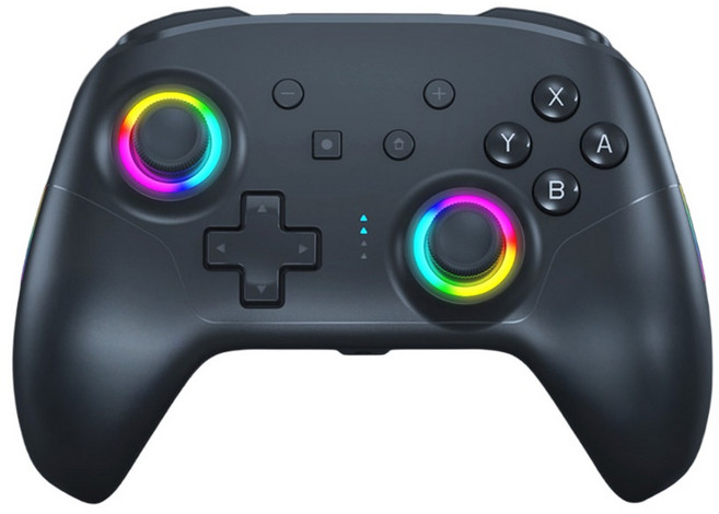 適用於 Switch 1/ 2 遊戲手把 (副廠) - 霍爾搖桿 記憶背鍵 自動連發 支援 IOS/安卓/PC, 黑色, 1個, SW580