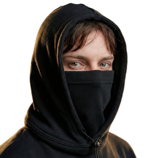타이트엔드 후디 기모 넥워머, 블랙