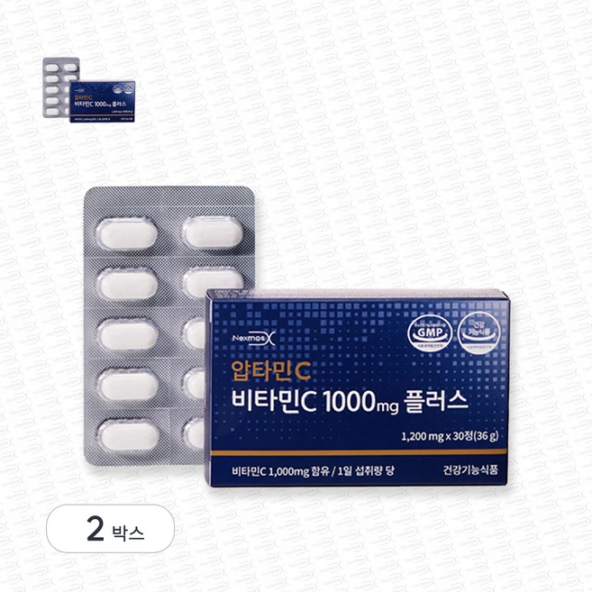 넥스모스 [본사직영 공식정품] 압타민C 비타민C 1000mg 플러스 1 200mgx30정, 2박스 - 쿠팡