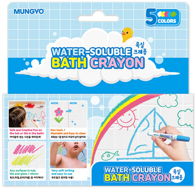 목욕놀이 크레용5색세트 문교 욕실크레용, 10개, 5색