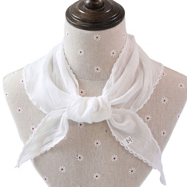 메리앤유 국내생산 스티치 포인트 쁘띠 미니 삼각 스카프 목수건 목보호