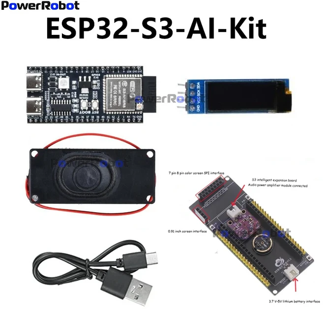 [누리공구]ESP32-S3 스타터 키트 DeepSeek XiaoZhi AI Voice S3 N16R8 ESP32-WROOM Arduino용 Wifi BT 모듈, 01 카키