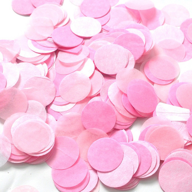 파티쇼 대용량 종이 컨페티 2.5cm 200g 원형 핑크패턴 생일 파티 꽃가루 기념일 장식, 단품