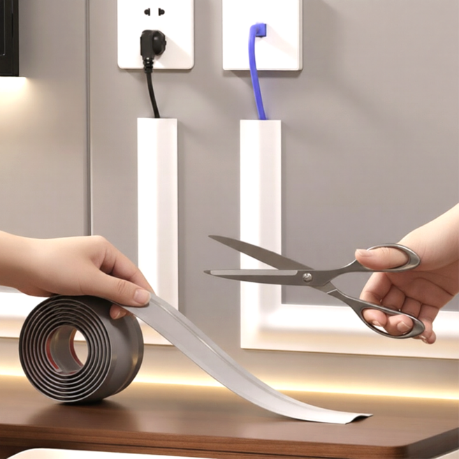 윤베라 깔끔한 케이블 전선 정리 보호 몰딩 커버, 화이트, 1개