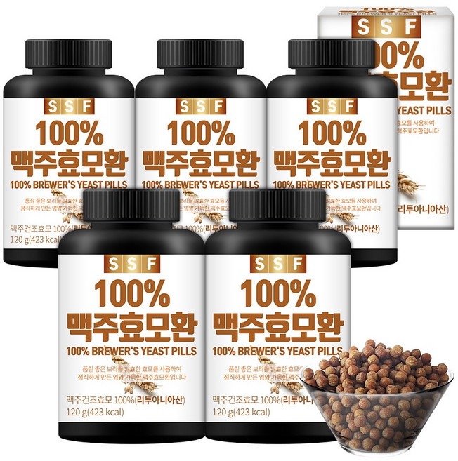 순수식품 맥주효모환 맥주효모, 120g, 5개