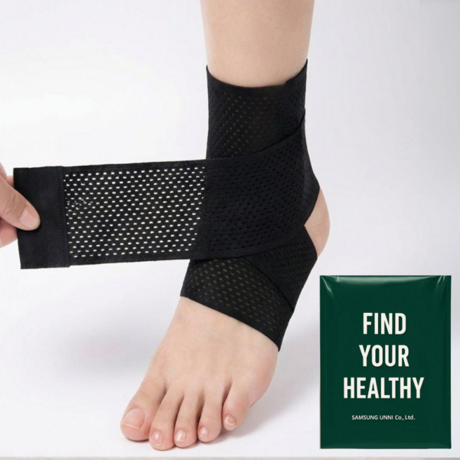 커벨 쫀쫀한 스트랩 얇은 발목보호대, 블랙, 2개