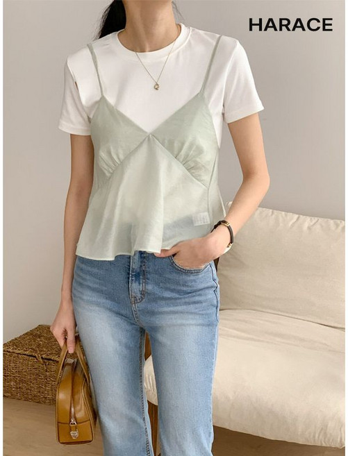 헤레이스 랩뷔스티에 블라우스 YMSH25SS481